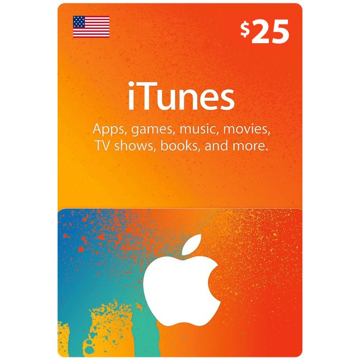 بطاقة هدايا Apple بقيمة 25 دولارًا أمريكيًا - رصيد متجر تطبيقات iTunes في الولايات المتحدة فقط 