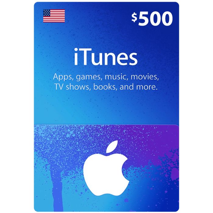 بطاقة هدايا Apple بقيمة 500 دولار أمريكي - رصيد متجر تطبيقات iTunes في الولايات المتحدة فقط 