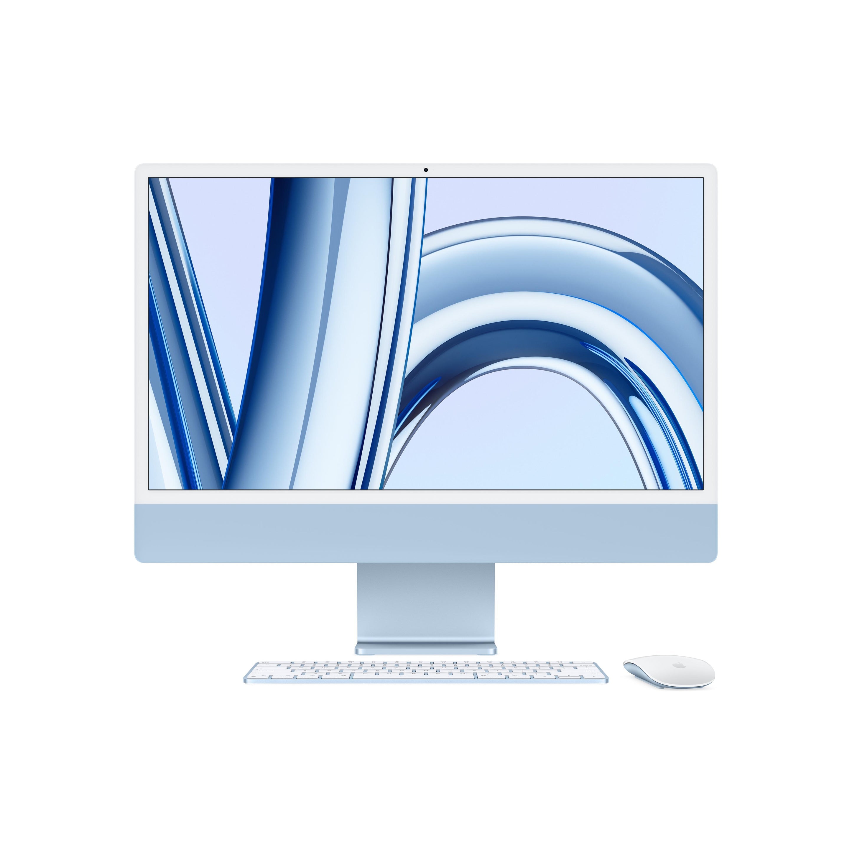 جهاز iMac مقاس 24 بوصة مزود بشريحة Apple M3 مع وحدة معالجة مركزية ثمانية النواة ووحدة معالجة رسومية ثمانية النواة 