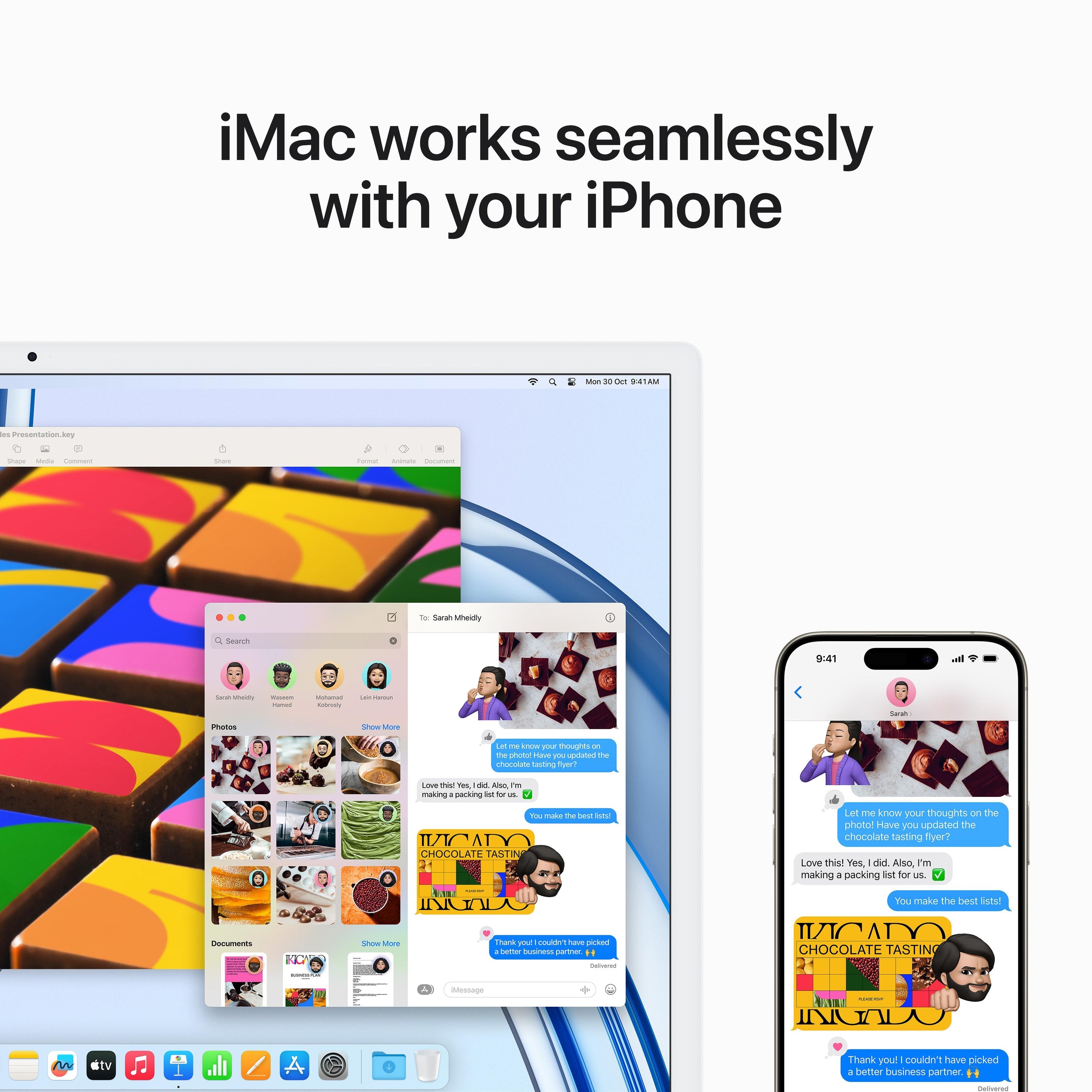 جهاز iMac مقاس 24 بوصة مزود بشريحة Apple M3 مع وحدة معالجة مركزية ثمانية النواة ووحدة معالجة رسومية عشرة النواة 