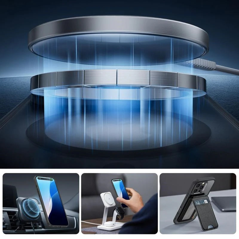 مجموعة ESR لهاتف iPhone 16 Pro Halo Lock Magsafe Classic Pro باللون الأسود غير اللامع