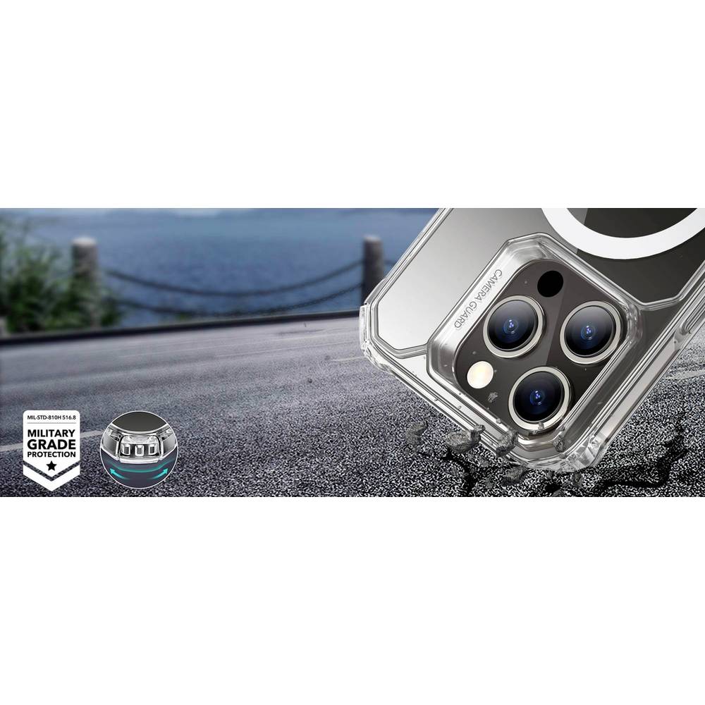 غطاء خلفي من ESR Air Armor Halo Lock لهاتف Apple iPhone 15 Pro Max شفاف MagSafe