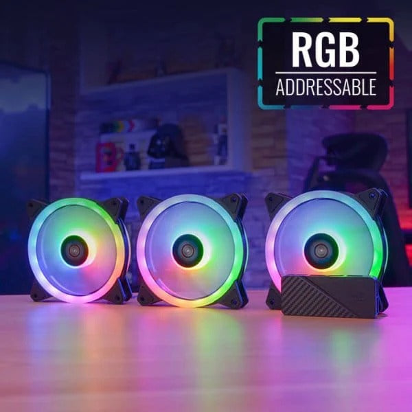 Duo 12 Pro 12CM ARGB FANS x 3 | H66F HUB x 1 | REMOTE CONTROL x 1