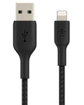 كابل Lightning مضفر USB-A من Belkin بطول 3 أمتار باللون الأسود