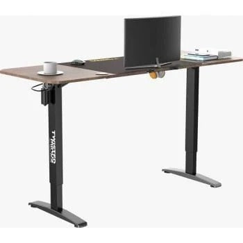 Twisted Minds T Shaped Electric Gaming Desk, Height Adjustable - Left, Headphone hook & Cup Holder, Cable Management Net 16x47cm | TM-T-9085-L
