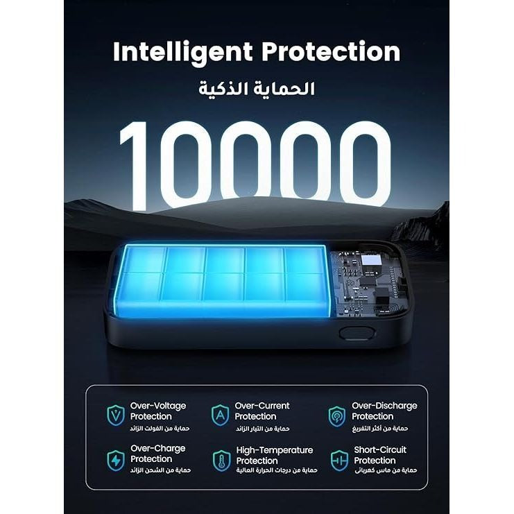 بنك طاقة يوجرين 10000 مللي أمبير/ساعة بشحن سريع ثنائي الاتجاه - رمادي