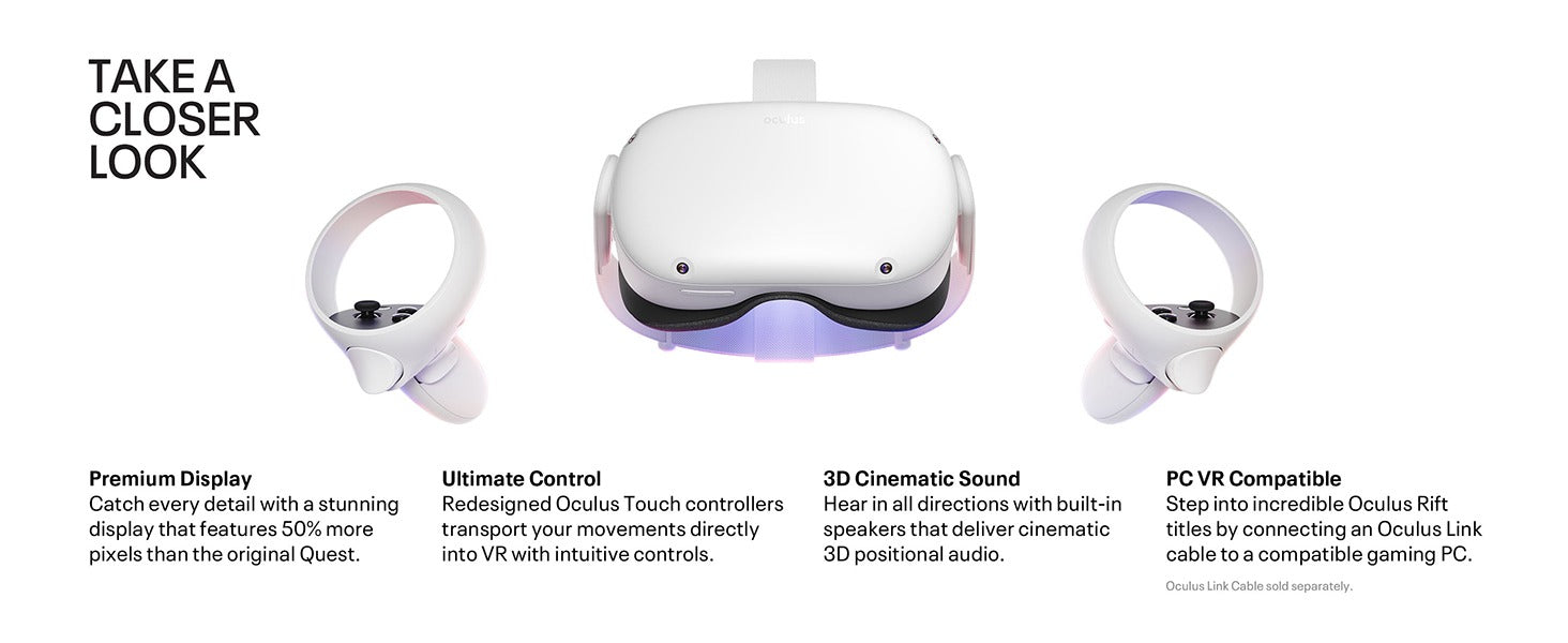 Meta Quest 2 — Advanced All-In-One Virtual Reality Headset — 128 GB