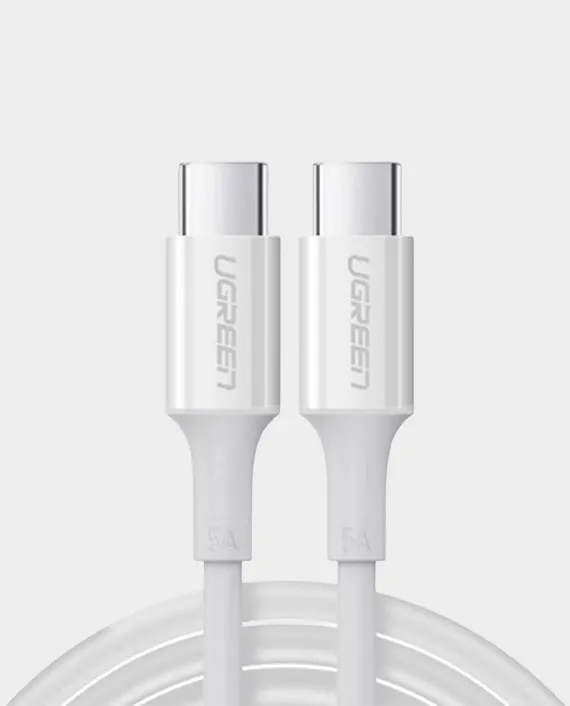 كابل يوجرين USB-C 2.0 إلى USB-C 2.0 بقوة 100 واط بطول 1 متر - أبيض