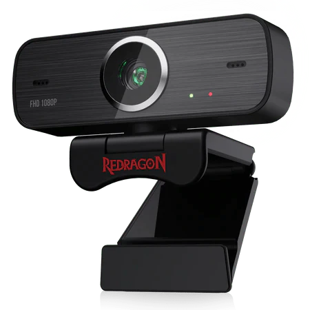 Redragon GW800 1080P Webcam with Built-in Dual Microphone 360-Degree Rotation - 2.0 USB Skype Computer Web Camera