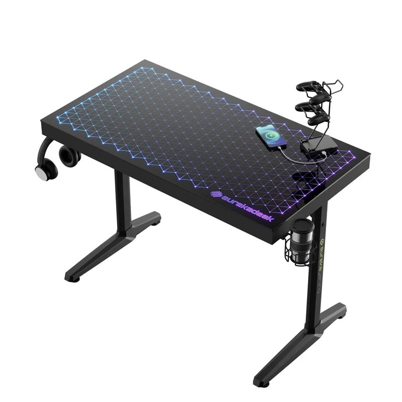 Eureka Gaming General Series GTG-I43 Desk With Glass Desktop