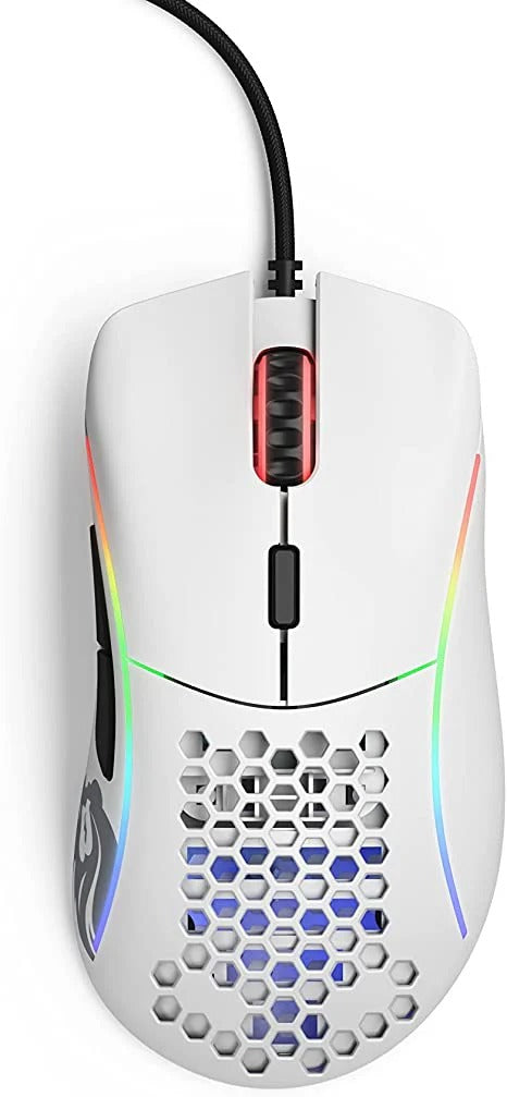 Glorious Gaming Mouse - Glorious Model D Honeycomb Mouse - Superlight RGB PC Mouse - 68 g - Matte White Wired Mouse