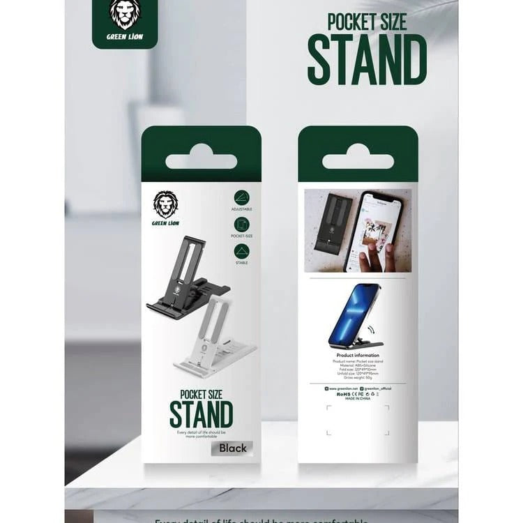 Green Lion Pocket Size Stand, Stable, Universal stand - Black