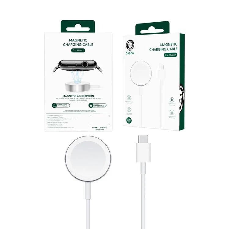 Green Lion Magnetic Charging Cable 1.2M ( Type-C Interface ) for iWatch Series SE/6/5/4/3/2, Magnetic Charging Cable Cord