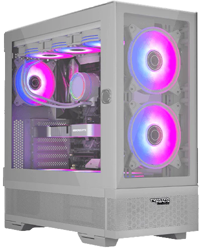 حقيبة ألعاب Twisted Minds Minimalist-04 Mid Tower باللون الأبيض