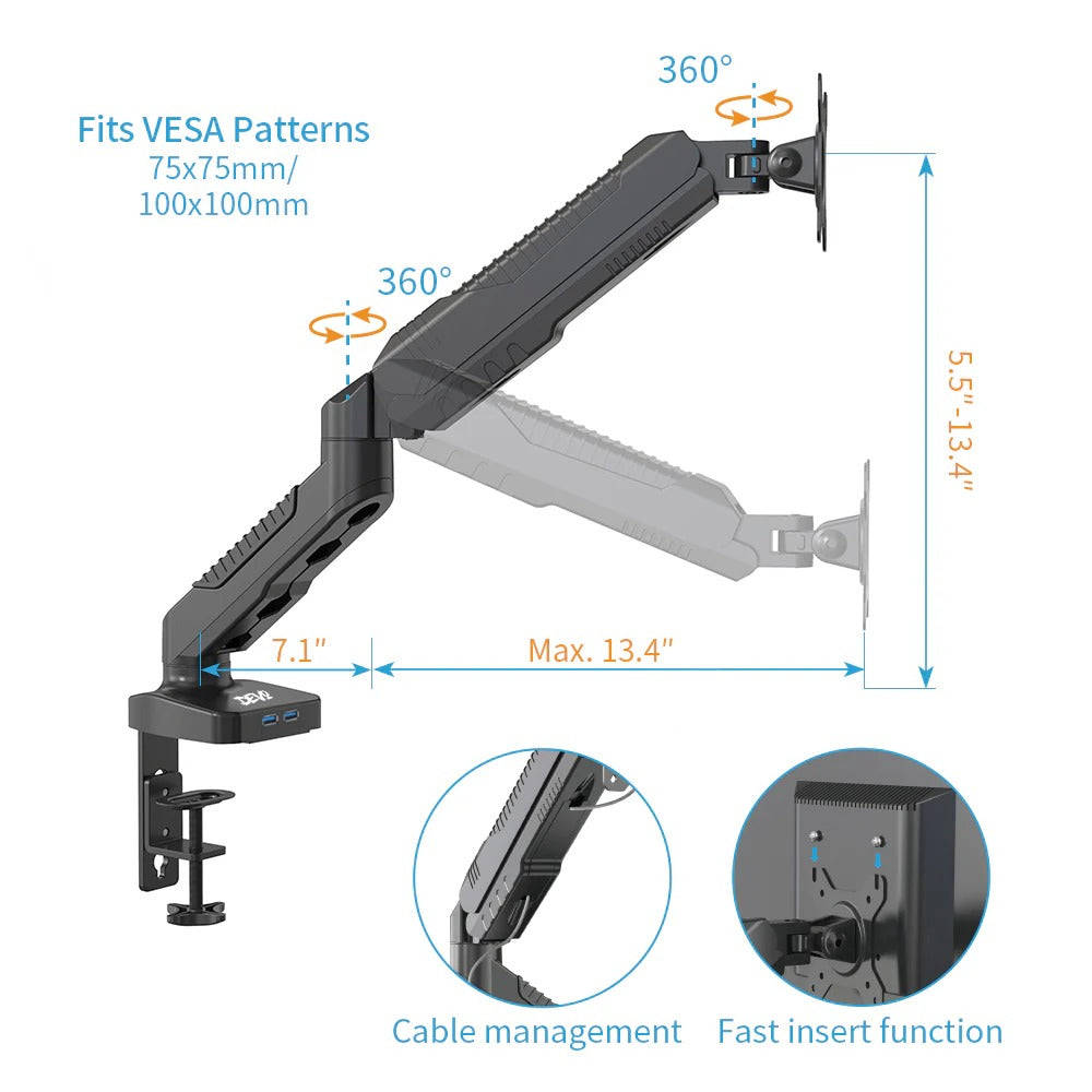 Devo Gaming Monitor Arm - 1 arm