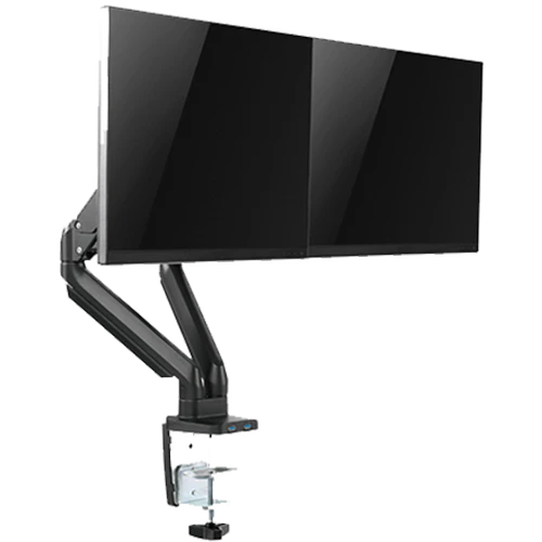 ذراع شاشة Twisted Minds Premium Dual Monitor مثبتة على عمود من الألومنيوم ونابض غازي