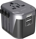 Porodo PD-303UTV-BK Dual Port Universal Travel Charger PD 18W + QC3.0, with Dual USB Port 2.4A - Black