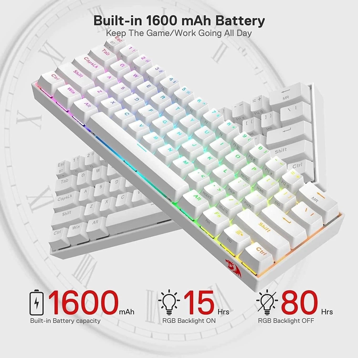 Redragon Draconic K530 White (Outemu Brown Switches)