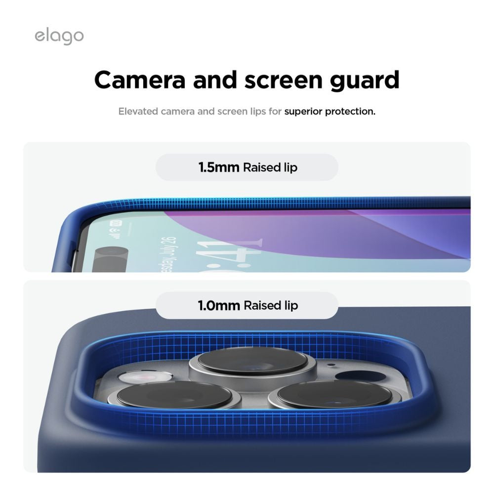 جراب سيليكون مغناطيسي من ELAGO لهاتف iPhone 16 Pro Max Jean Indigo