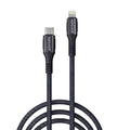 Porodo PD-2PDCL-BK Braided & Aluminum Type C to Lightning Cable 2m Black