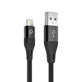 Porodo PD-ALBR22-BK Aluminum Braided Lightning Cable 2.2m 2.4A Black