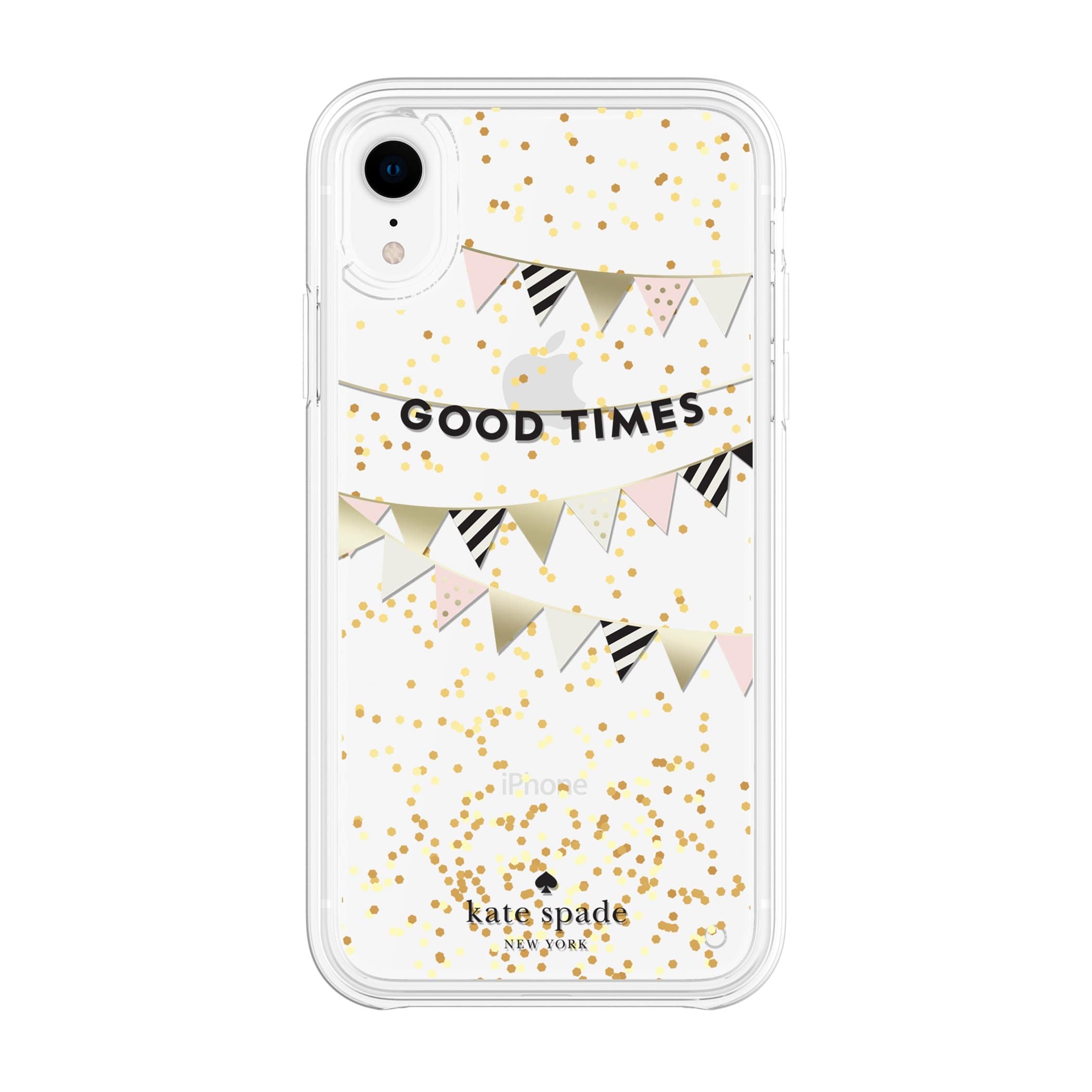Kate spade new york iphone xr liquid glitter case good times gold