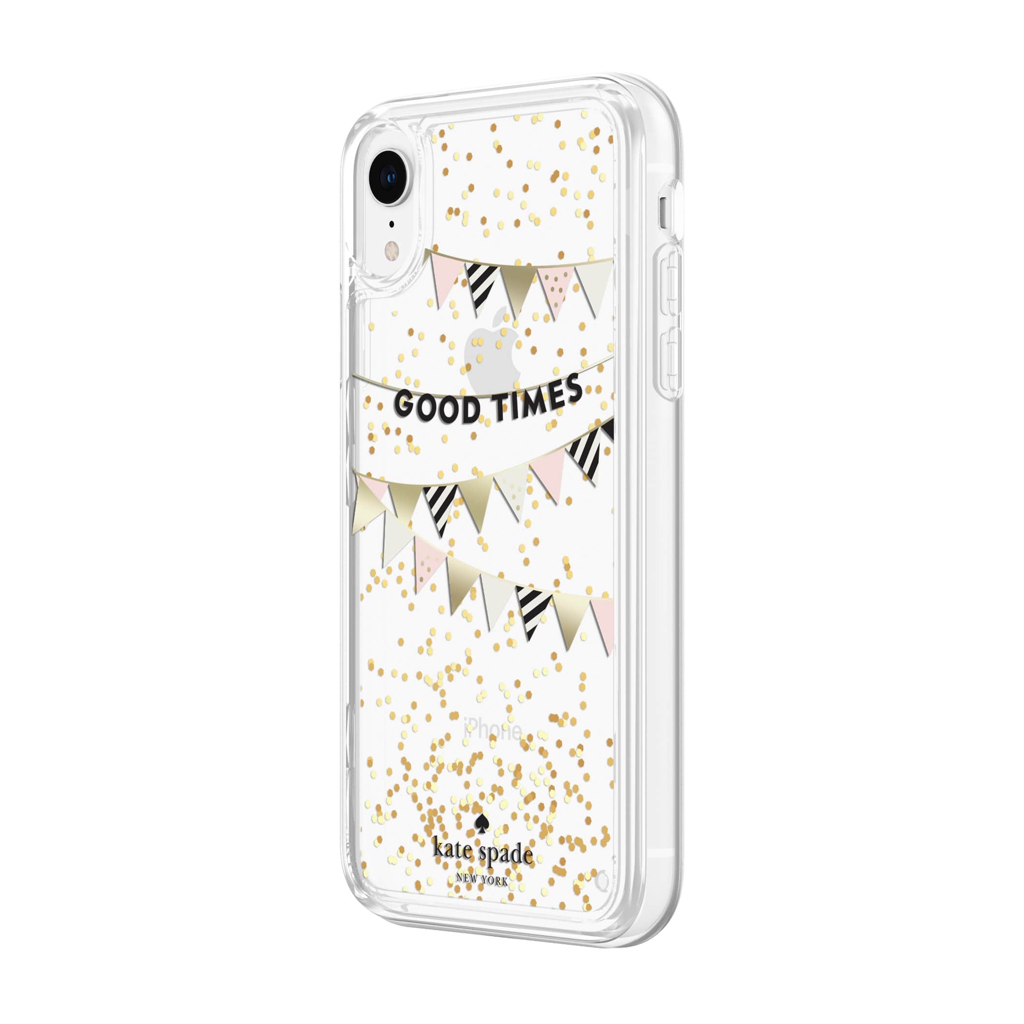 Kate spade new york iphone xr liquid glitter case good times gold