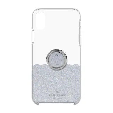 Kate spade new york iphone xs x max gift set ring stand protective hardshell case scallop mermaid glitter clear