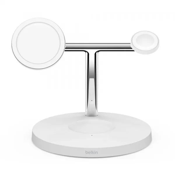 Belkin BoostCharge PRO MagSafe 3-in-1 Wireless Charger with 3-Pin UK Power Supply Unit