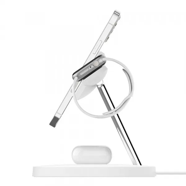 Belkin BoostCharge PRO MagSafe 3-in-1 Wireless Charger with 3-Pin UK Power Supply Unit