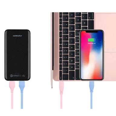 Momax ipower minimal 10000mah type c pd 18w qc3 0 external battery pack black