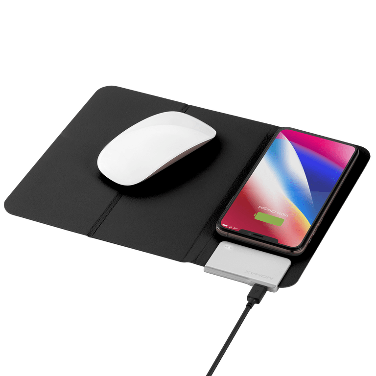 Momax q mouse pad with built in fast wireless charger black