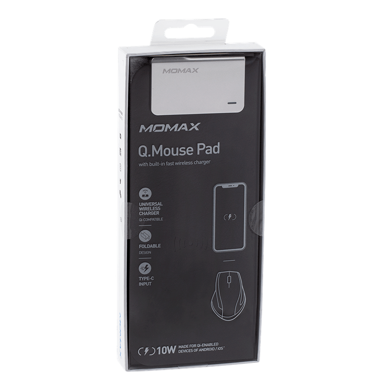 Momax q mouse pad with built in fast wireless charger black