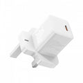 شاحن حائط Baseus 30 واط USB-C UK MINI GaN5 أبيض