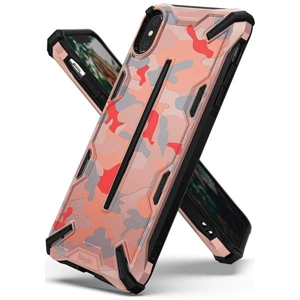 جراب Ringke Dual X لهاتف iPhone XS Max بلون وردي مموه