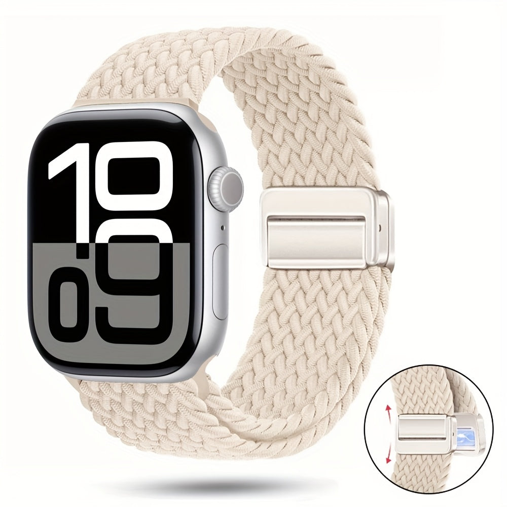 Braided Nylon Magnetic Apple Watch Band  Adjustable  Breathable