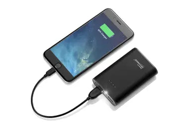 Recharge 7800 2 4a powerbank dual usb with torch black grey