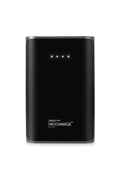 Recharge 7800 2 4a powerbank dual usb with torch black grey