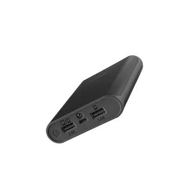 Recharge 13600 mah 2 4a powerbank dual usb with torch black grey