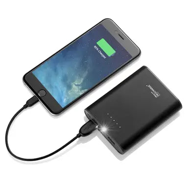 Recharge 13600 mah 2 4a powerbank dual usb with torch black grey