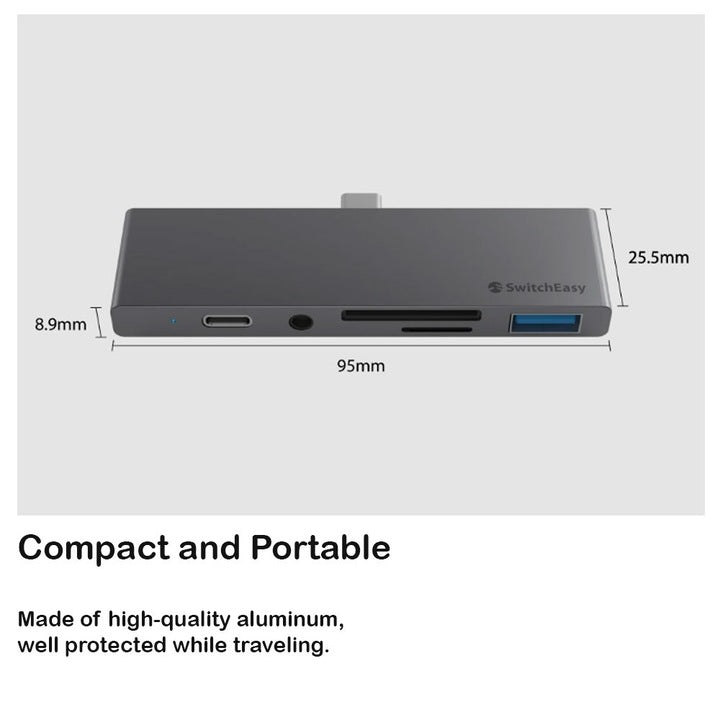 SwitchEasy SwitchDrive Hub للأجهزة اللوحية وأجهزة Ultrabook 6 في 1