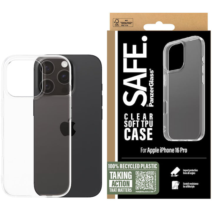 PanzerGlass SAFE by PG EyeCare TPU Transparent Case – Apple iPhone 16 Pro (6.3")