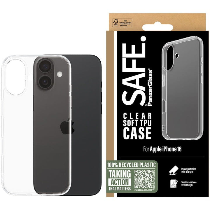 PanzerGlass SAFE by PG EyeCare TPU Transparent Case – Apple iPhone 16 (6.1")