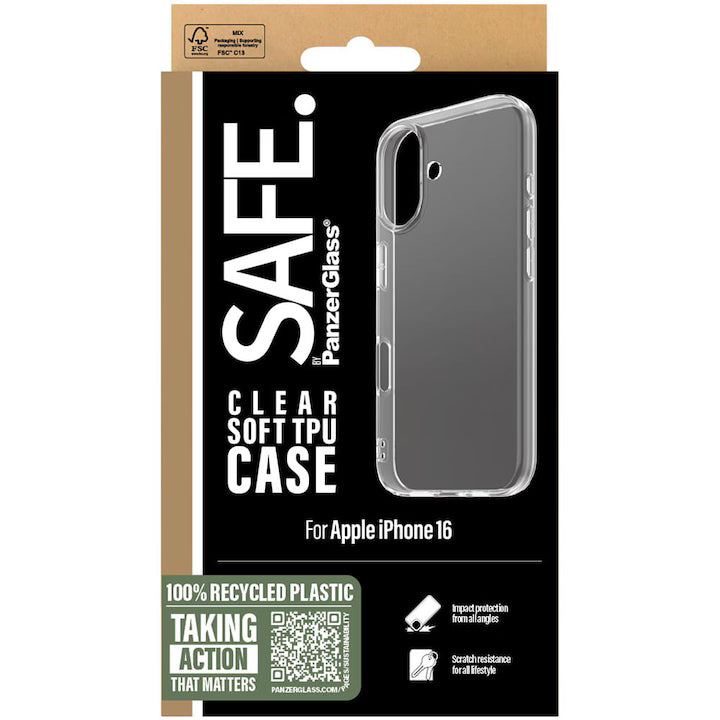PanzerGlass SAFE by PG EyeCare TPU Transparent Case – Apple iPhone 16 (6.1")