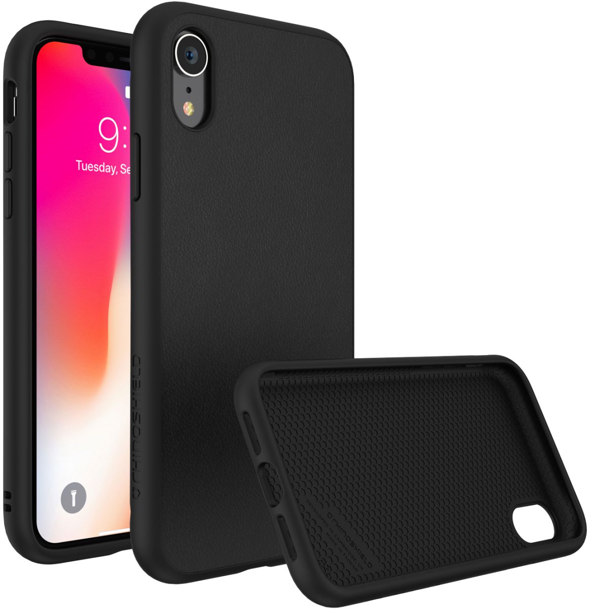 RhinoShield SolidSuit Black Leather iPhone XR Case