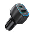 شاحن سيارة RAVPower RP-VC009 ثنائي المنفذ 60 واط - QC24W + PD36W، أسود