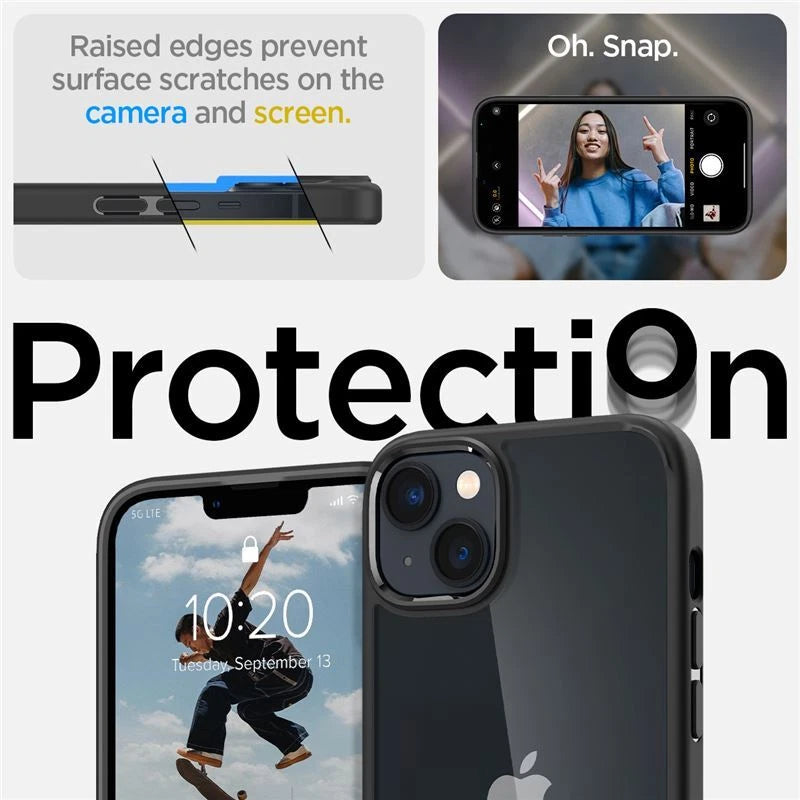جراب Spigen SGP Crystal Hybrid لهاتف Apple iPhone 14 6.1 - أسود شفاف