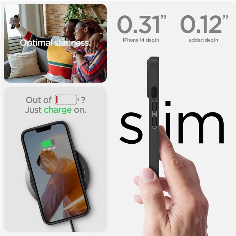 جراب Spigen SGP Crystal Hybrid لهاتف Apple iPhone 14 6.1 - أسود شفاف