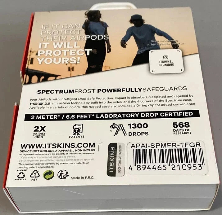 حافظة سبيكتروم فروست من ITSKINS لسماعات AirPods 1 و2 - لون أزرق مخضر