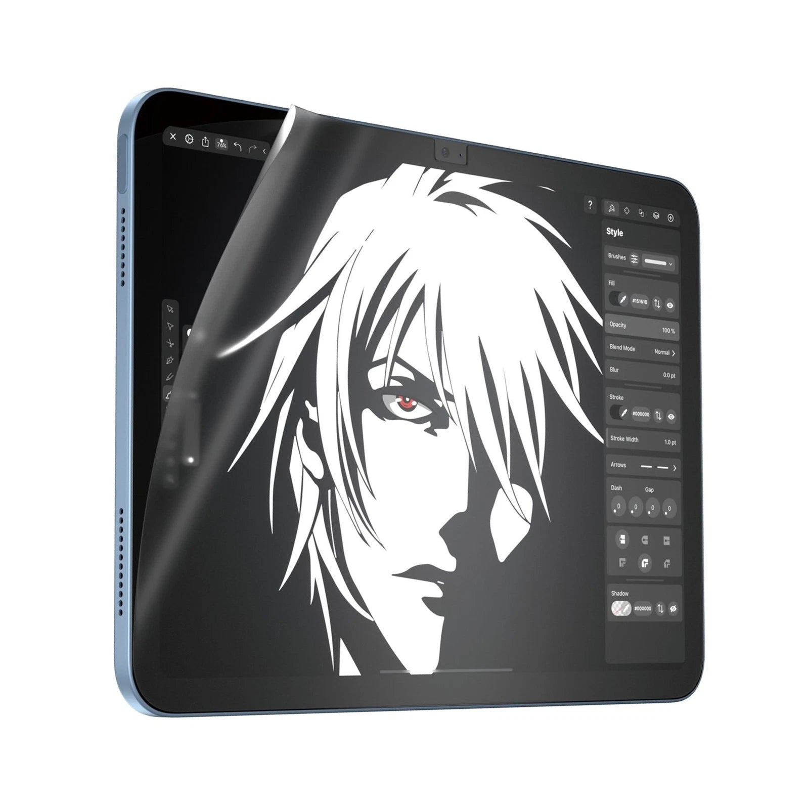 واقي شاشة بانزر جلاس جرافيك بيبر، ملمس ورقي، فائق الاتساع، لجهاز آيباد 10.9 بوصة 2022